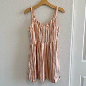 Roxy Peach and White Striped Dress